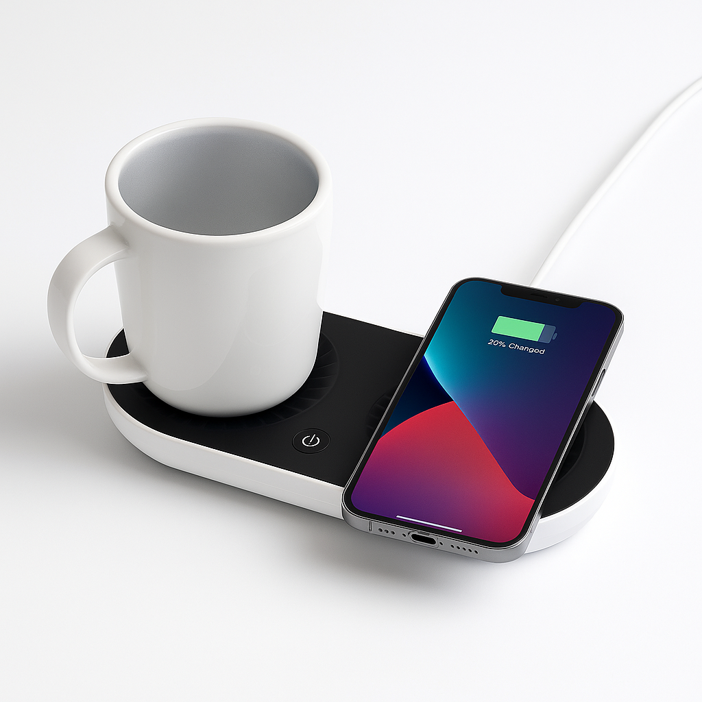 Taza Inteligente 3 en 1 - Mantén tu bebida perfecta y carga tu móvil sin estrés