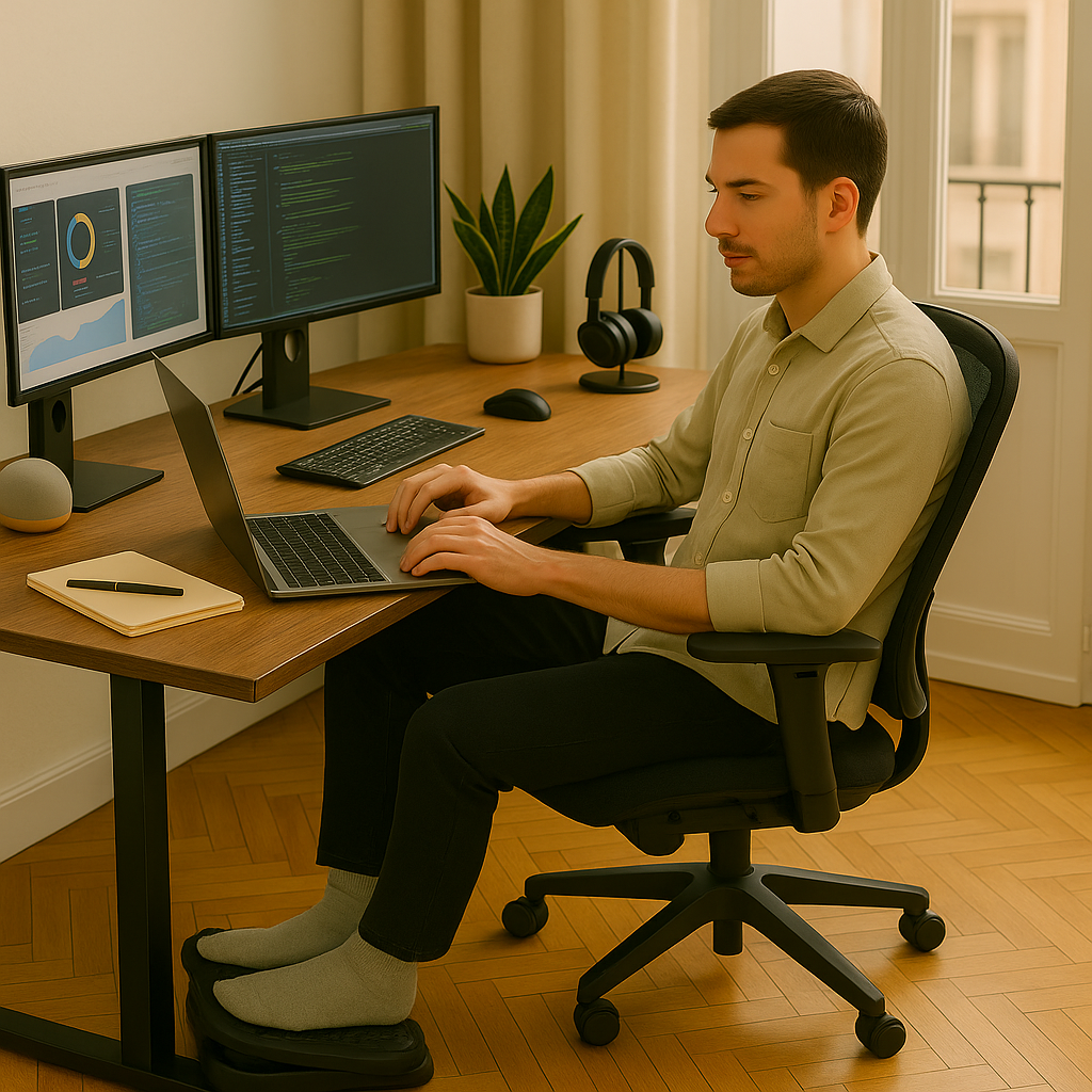 Reposapiés Ergonómico Antifatiga - Alivio y confort para piernas y espalda