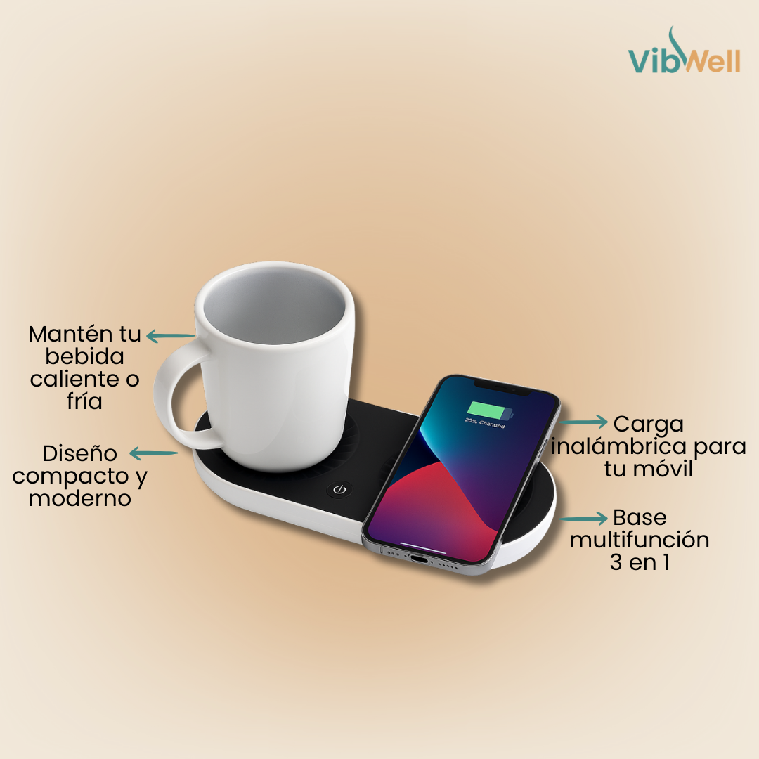 Taza Inteligente 3 en 1 - Mantén tu bebida perfecta y carga tu móvil sin estrés