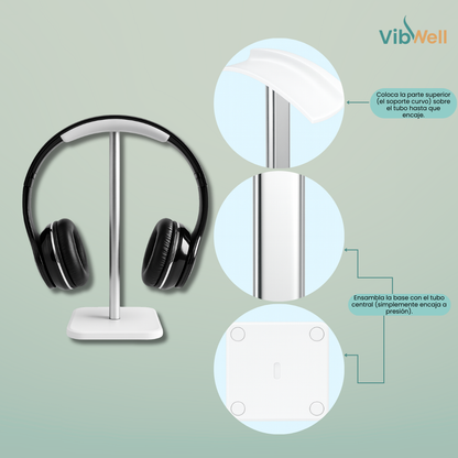 Soporte Minimalista para Auriculares - Escritorio Ordenado y Cascos Protegidos