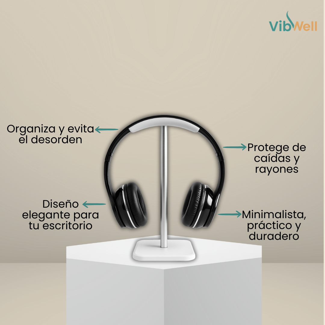 Soporte Minimalista para Auriculares - Escritorio Ordenado y Cascos Protegidos