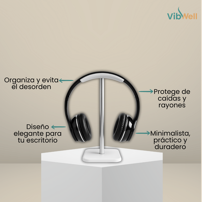 Soporte Minimalista para Auriculares - Escritorio Ordenado y Cascos Protegidos